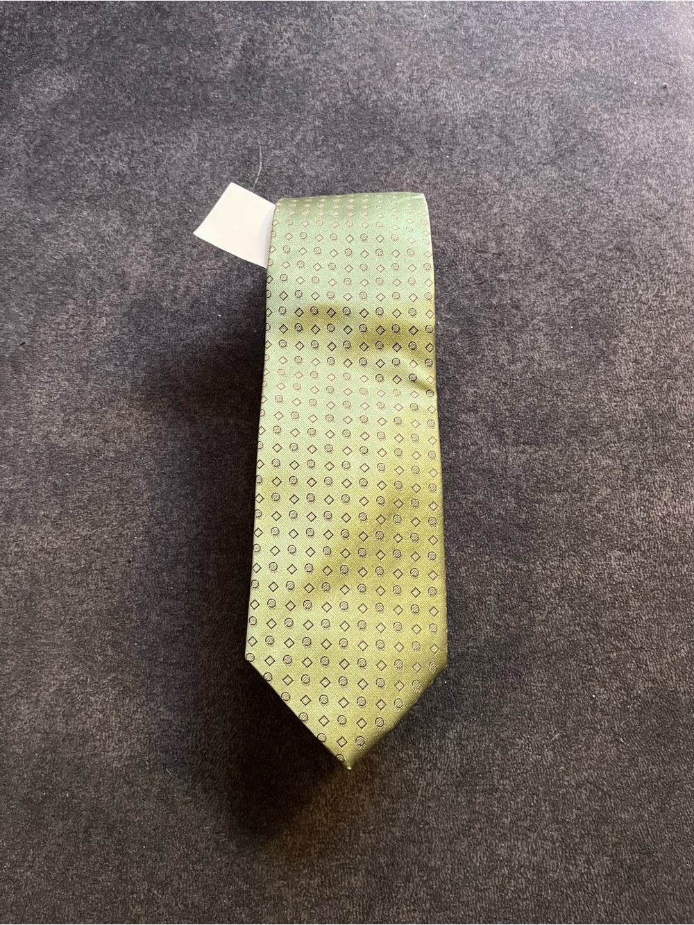 Pierre Cardin Green Silk Tie with Micro Geometric Print - Picture 1 of 4